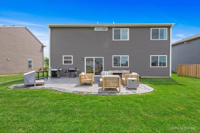 1715 Bayberry Ln, Pingree Grove, IL 60140 - rear view of property featuring a patio, a yard, and outdoor lounge area