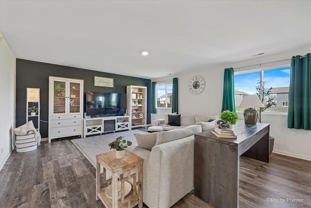 1715 Bayberry Ln, Pingree Grove, IL 60140 - living area featuring wood finished floors and baseboards