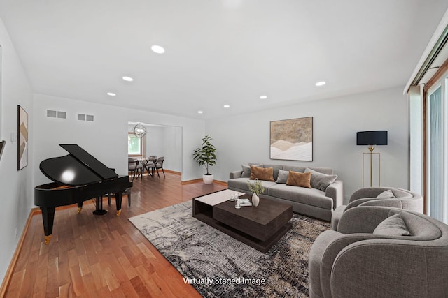 720 Dunhill Dr, Buffalo Grove, IL 60089 - living area featuring wood finished floors and recessed lighting