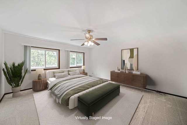 720 Dunhill Dr, Buffalo Grove, IL 60089 - carpeted bedroom with a ceiling fan and baseboards