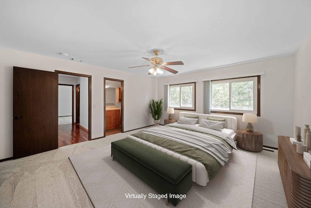 720 Dunhill Dr, Buffalo Grove, IL 60089 - bedroom featuring a ceiling fan and ensuite bathroom
