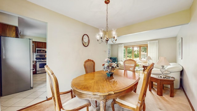1510 W Goldengate Dr, Addison, IL 60101 - dining area with a chandelier and light tile patterned floors
