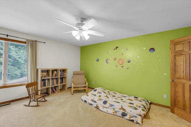 1206 Wilshire Ct, Champaign, IL 61821 - carpeted bedroom featuring baseboards and a ceiling fan