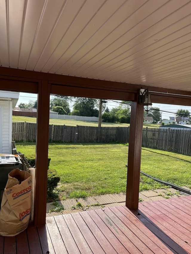 446 Montrose Dr, Romeoville, IL 60446 - wooden deck with a fenced backyard
