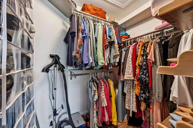 1043 San Mateo Dr, Romeoville, IL 60446 - spacious closet with wood finished floors