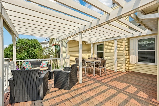 1043 San Mateo Dr, Romeoville, IL 60446 - deck with outdoor dining area and a pergola