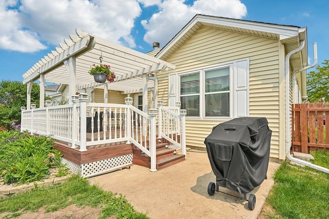 1043 San Mateo Dr, Romeoville, IL 60446 - back of house with a pergola and a wooden deck