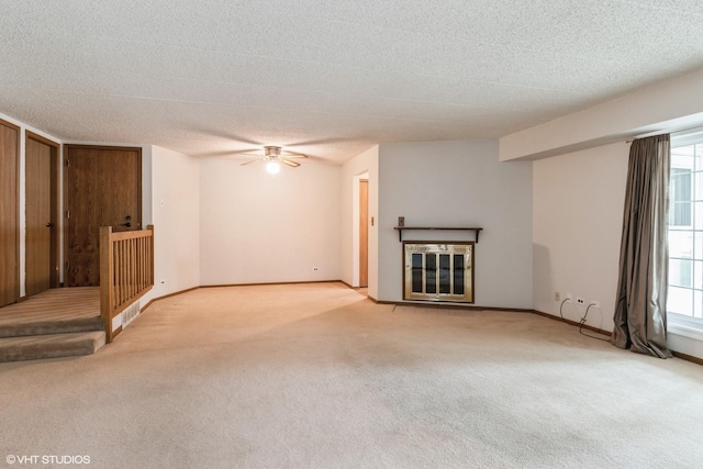 1258 Chalet Rd Unit 101, Naperville, IL 60563 - unfurnished living room with carpet floors, ceiling fan, and plenty of natural light