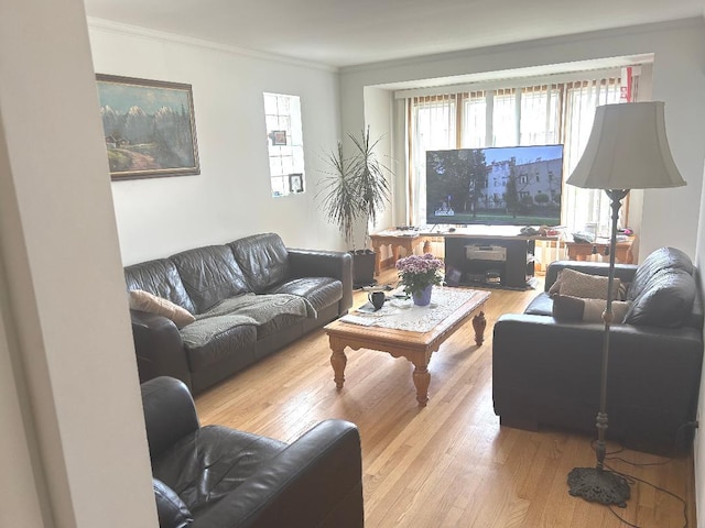 5930 W School St, Chicago, IL 60634 - living area featuring ornamental molding and light wood-style floors