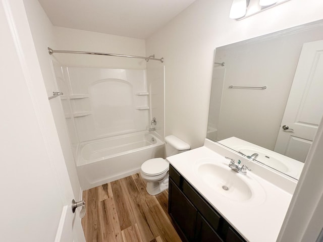 993 Celebration Dr, Aurora, IL 60504 - full bath with wood finished floors, vanity, shower / washtub combination, and toilet