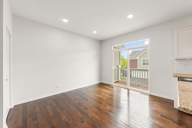 10615 W 153rd St, Orland Park, IL 60462 - unfurnished living room with dark wood-style flooring, baseboards, and recessed lighting
