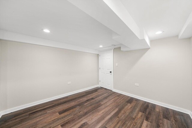 1723 W 75th Pl, Chicago, IL 60620 - finished below grade area featuring dark wood-type flooring, baseboards, and recessed lighting