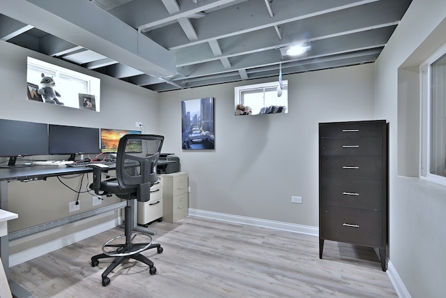 771 S Euclid Ave, Elmhurst, IL 60126 - office area with baseboards and light wood-style flooring
