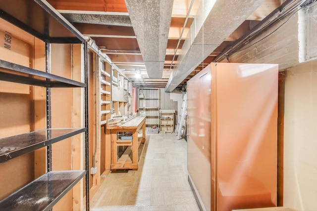 3645 W 66th St, Chicago, IL 60629 - unfinished basement with tile patterned floors