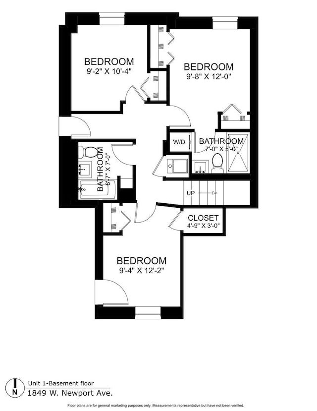 1849 W Newport Ave Unit 1, Chicago, IL 60657 - view of room layout