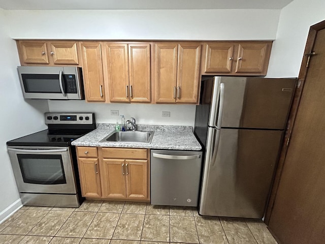 9814 Bianco Ter Unit 1B, Des Plaines, IL 60016 - kitchen with appliances with stainless steel finishes, a sink, and brown cabinetry