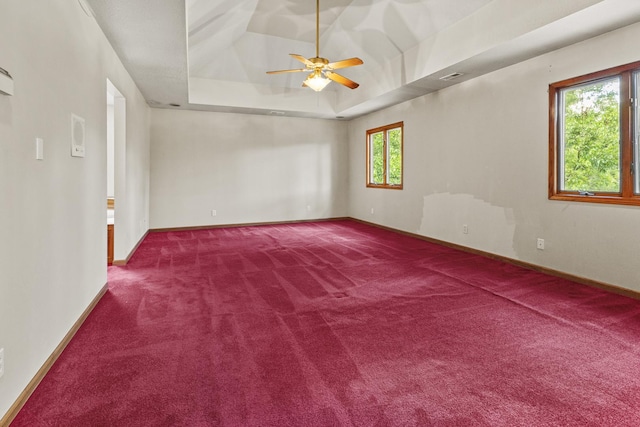 2 Lake Metonga Trl, Grant Park, IL 60940 - carpeted empty room with a tray ceiling and a ceiling fan