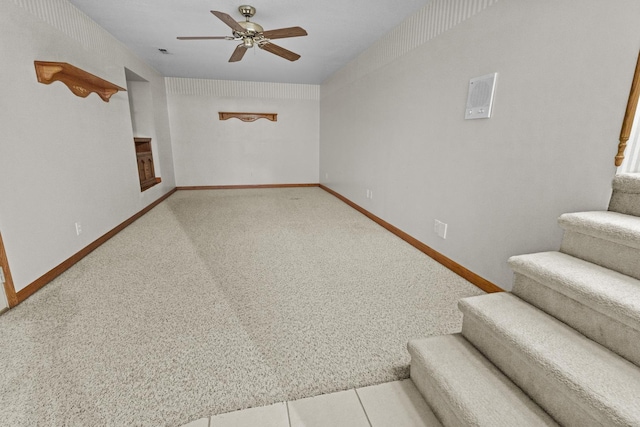 2 Lake Metonga Trl, Grant Park, IL 60940 - stairway with a ceiling fan and carpet flooring
