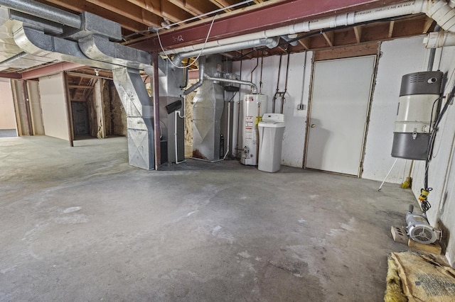 2 Lake Metonga Trl, Grant Park, IL 60940 - unfinished basement featuring water heater, heating unit, and a water softener