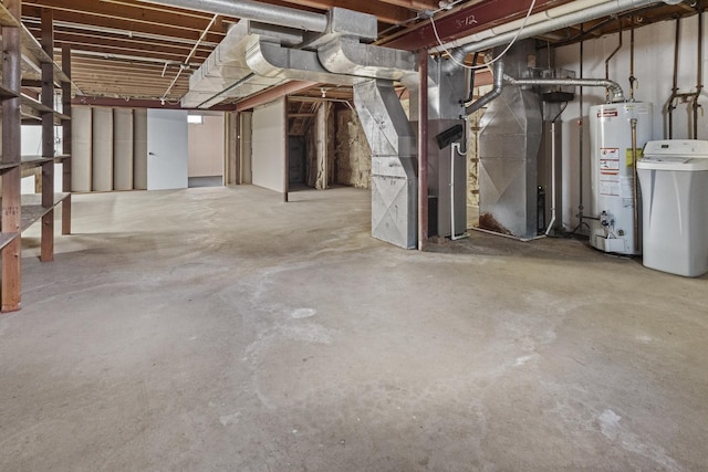 2 Lake Metonga Trl, Grant Park, IL 60940 - unfinished basement featuring water heater, a water softener, and heating unit