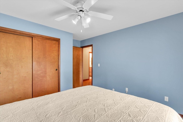 1207 W Kirby Ave, Champaign, IL 61821 - bedroom featuring a closet and ceiling fan