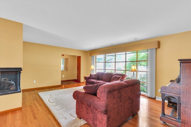 1207 W Kirby Ave, Champaign, IL 61821 - living room featuring wood finished floors and a multi sided fireplace