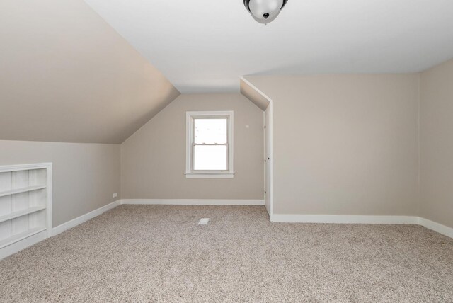 9841 Cook Ave, Oak Lawn, IL 60453 - bonus room featuring carpet flooring, built in shelves, vaulted ceiling, and baseboards
