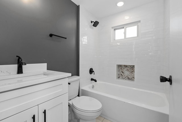 9841 Cook Ave, Oak Lawn, IL 60453 - bathroom featuring toilet, shower / washtub combination, and vanity