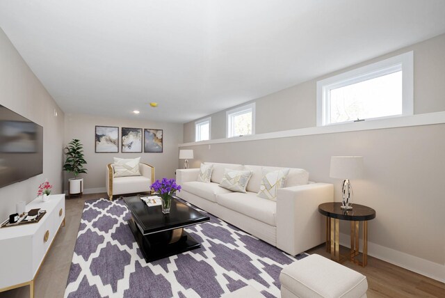 9841 Cook Ave, Oak Lawn, IL 60453 - living room featuring baseboards and wood finished floors