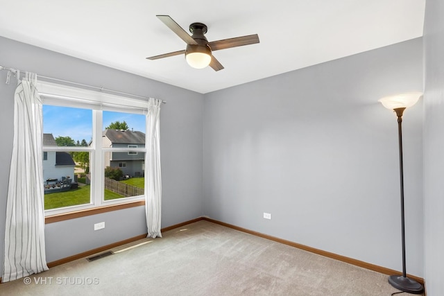 1313 Edington Ln, Mundelein, IL 60060 - empty room featuring ceiling fan and light colored carpet