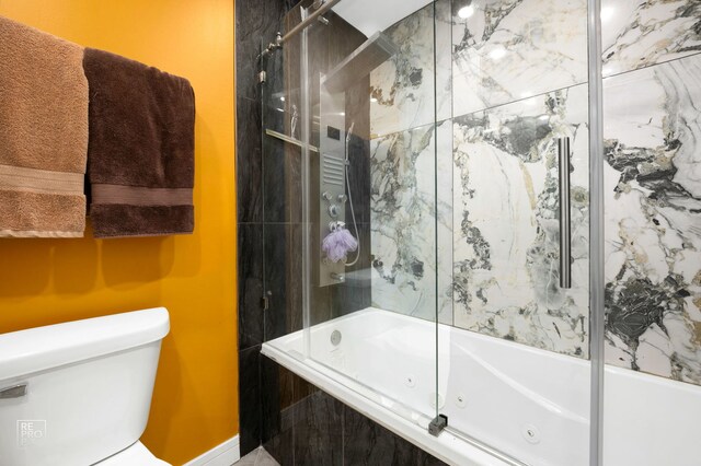 12732 S Austin Ave, Palos Heights, IL 60463 - bathroom featuring a combined bath / shower with jetted tub and toilet