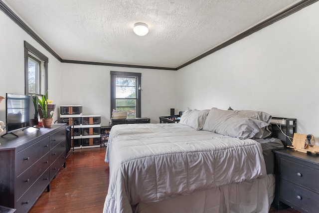 20425 N Hazelcrest Rd, Palatine, IL 60074 - bedroom featuring crown molding, dark wood finished floors, and a textured ceiling