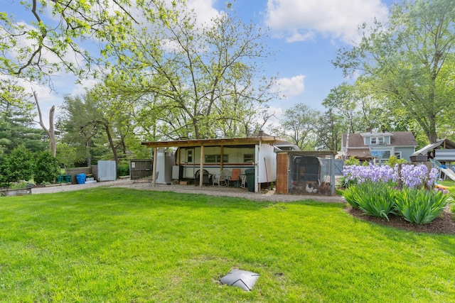 20425 N Hazelcrest Rd, Palatine, IL 60074 - back of property with exterior structure, a lawn, and an outdoor structure