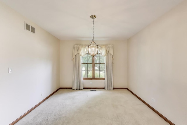 1492 Della Dr, Hoffman Estates, IL 60169 - carpeted empty room featuring a chandelier and baseboards
