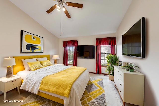 1492 Della Dr, Hoffman Estates, IL 60169 - bedroom featuring lofted ceiling and ceiling fan