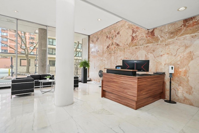 5757 N Sheridan Rd Unit 5J, Chicago, IL 60660 - reception featuring expansive windows and recessed lighting