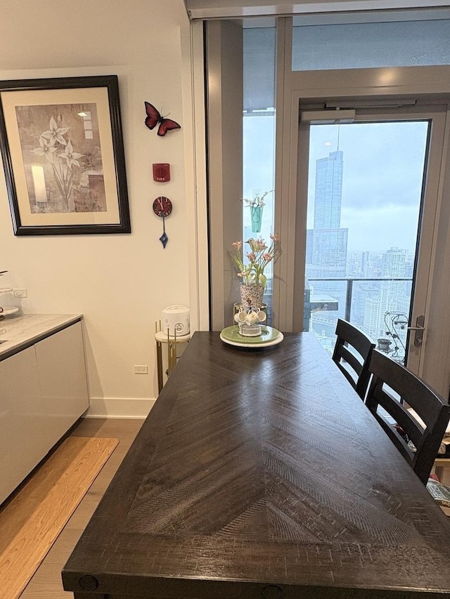 363 E Wacker Dr Unit 4801, Chicago, IL 60601 - dining space with baseboards and wood finished floors