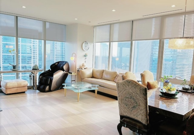 363 E Wacker Dr Unit 4801, Chicago, IL 60601 - living room with expansive windows and light wood finished floors