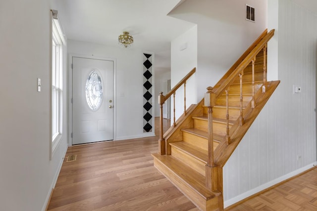 326 Dorchester Ln, Elk Grove Village, IL 60007 - foyer entrance with stairs and wood finished floors