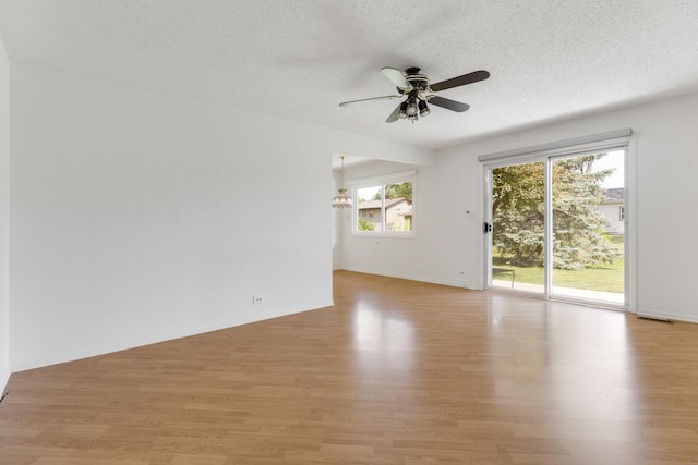 326 Dorchester Ln, Elk Grove Village, IL 60007 - empty room with ceiling fan, light wood finished floors, and a textured ceiling