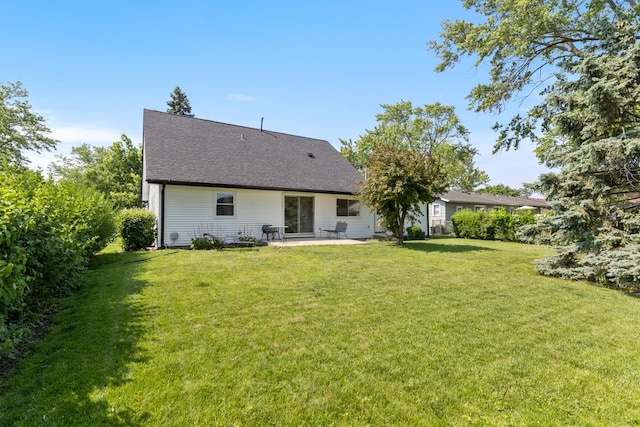 326 Dorchester Ln, Elk Grove Village, IL 60007 - back of house featuring a patio area, a lawn, and roof with shingles