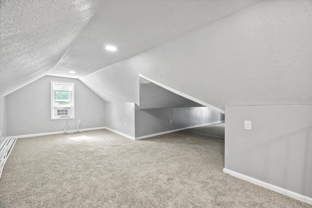 752 N 9th Ave, Kankakee, IL 60901 - additional living space featuring a textured ceiling, baseboards, carpet flooring, and vaulted ceiling
