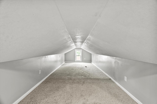 752 N 9th Ave, Kankakee, IL 60901 - bonus room featuring a textured ceiling, baseboards, vaulted ceiling, and carpet flooring