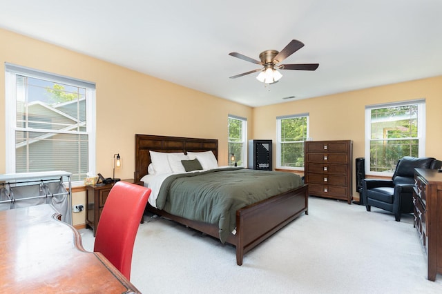3518 Matisse Dr, Saint Charles, IL 60175 - bedroom featuring light colored carpet, a ceiling fan, and an office area