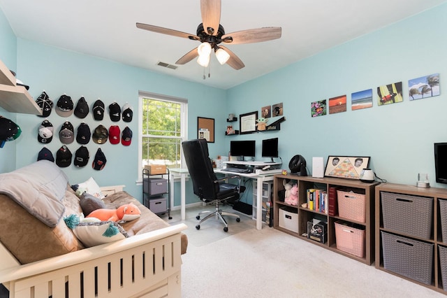 3518 Matisse Dr, Saint Charles, IL 60175 - home office featuring carpet flooring and a ceiling fan