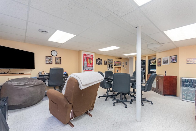 3518 Matisse Dr, Saint Charles, IL 60175 - carpeted home office featuring a drop ceiling