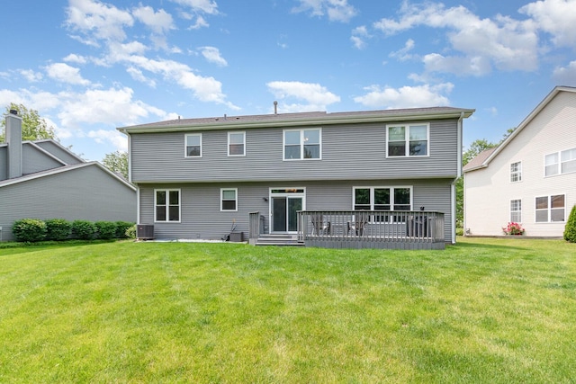 3518 Matisse Dr, Saint Charles, IL 60175 - rear view of house with a yard and a wooden deck