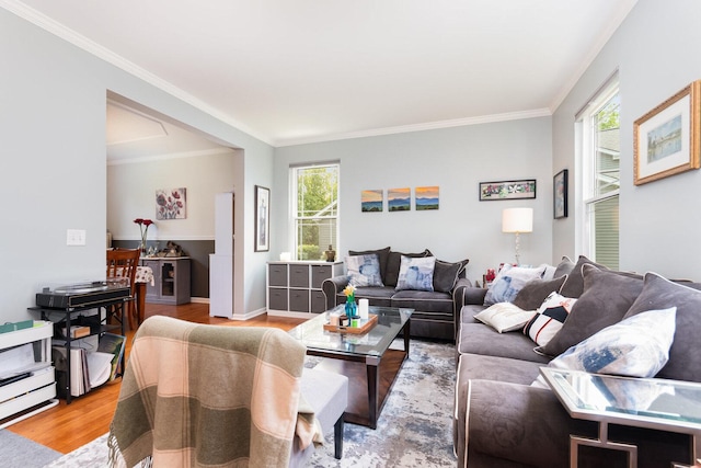 3518 Matisse Dr, Saint Charles, IL 60175 - living room featuring wood finished floors and ornamental molding
