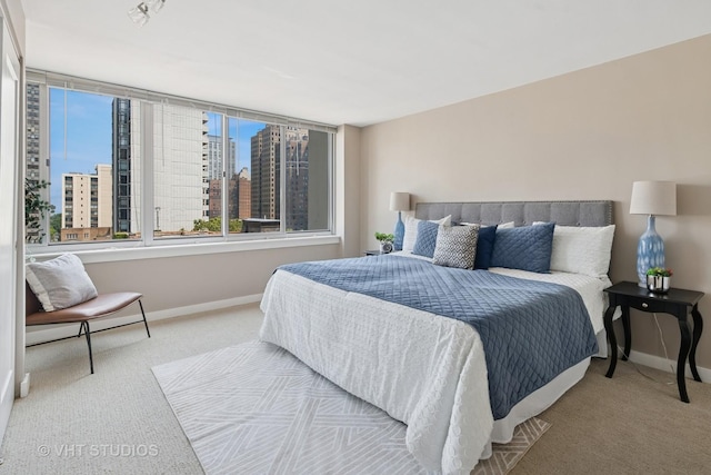 1 E Schiller St Unit 10B, Chicago, IL 60610 - carpeted bedroom featuring baseboards and a city view