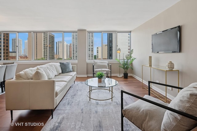 1 E Schiller St Unit 10B, Chicago, IL 60610 - living area with wood finished floors and baseboards